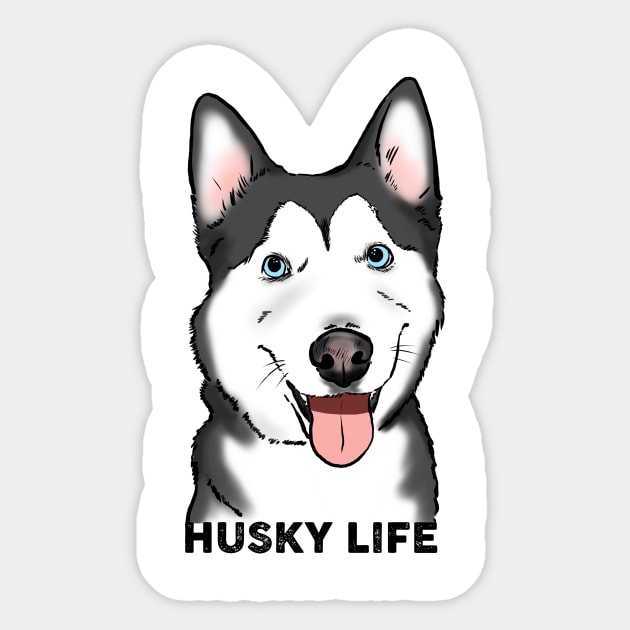 Husky Life Smiling Husky Dog Sticker by sockdogs